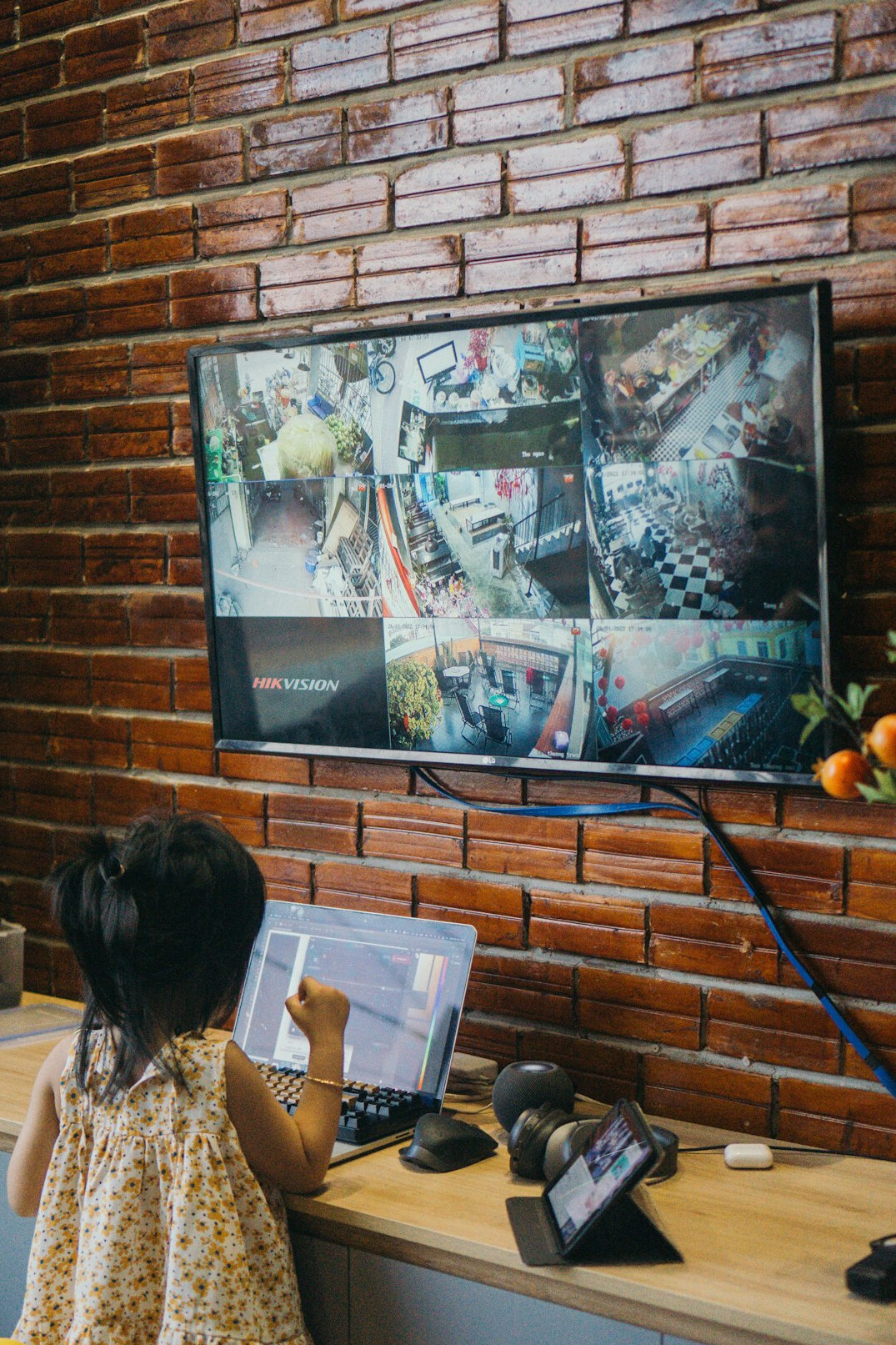security monitor with multiple camera feeds